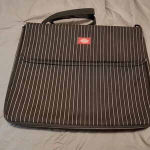 Dickies Black and White Striped Messenger Bag